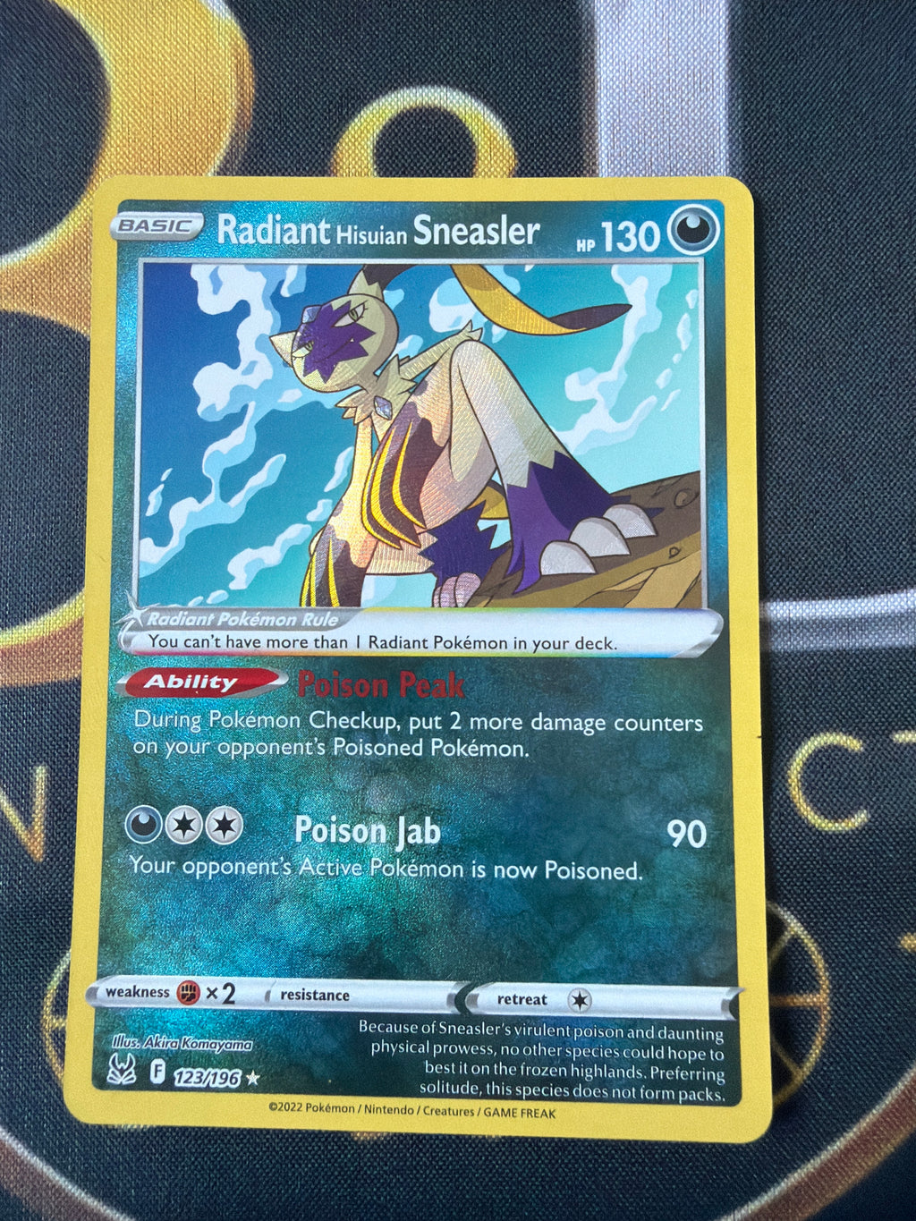 Radiant Hisuian Sneasler 123/196 — Lost Origin — Radiant Rare Holo — NM/M