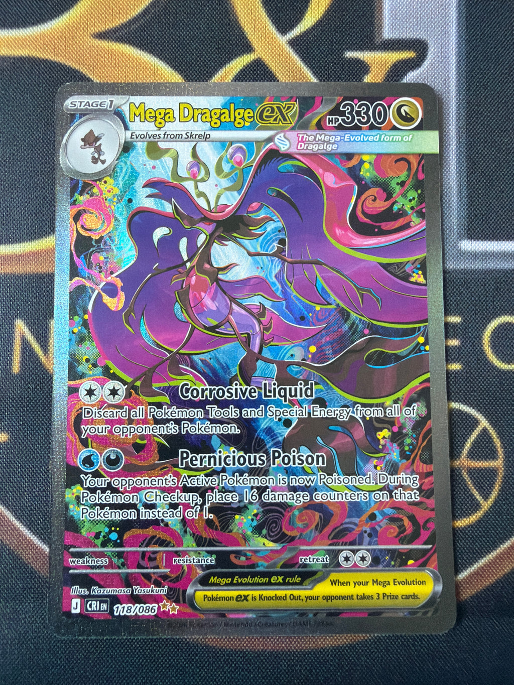 Mega Dragalge ex 118/086 — Full Art Secret Rare — CRH — Illus. Yasukuni — NM