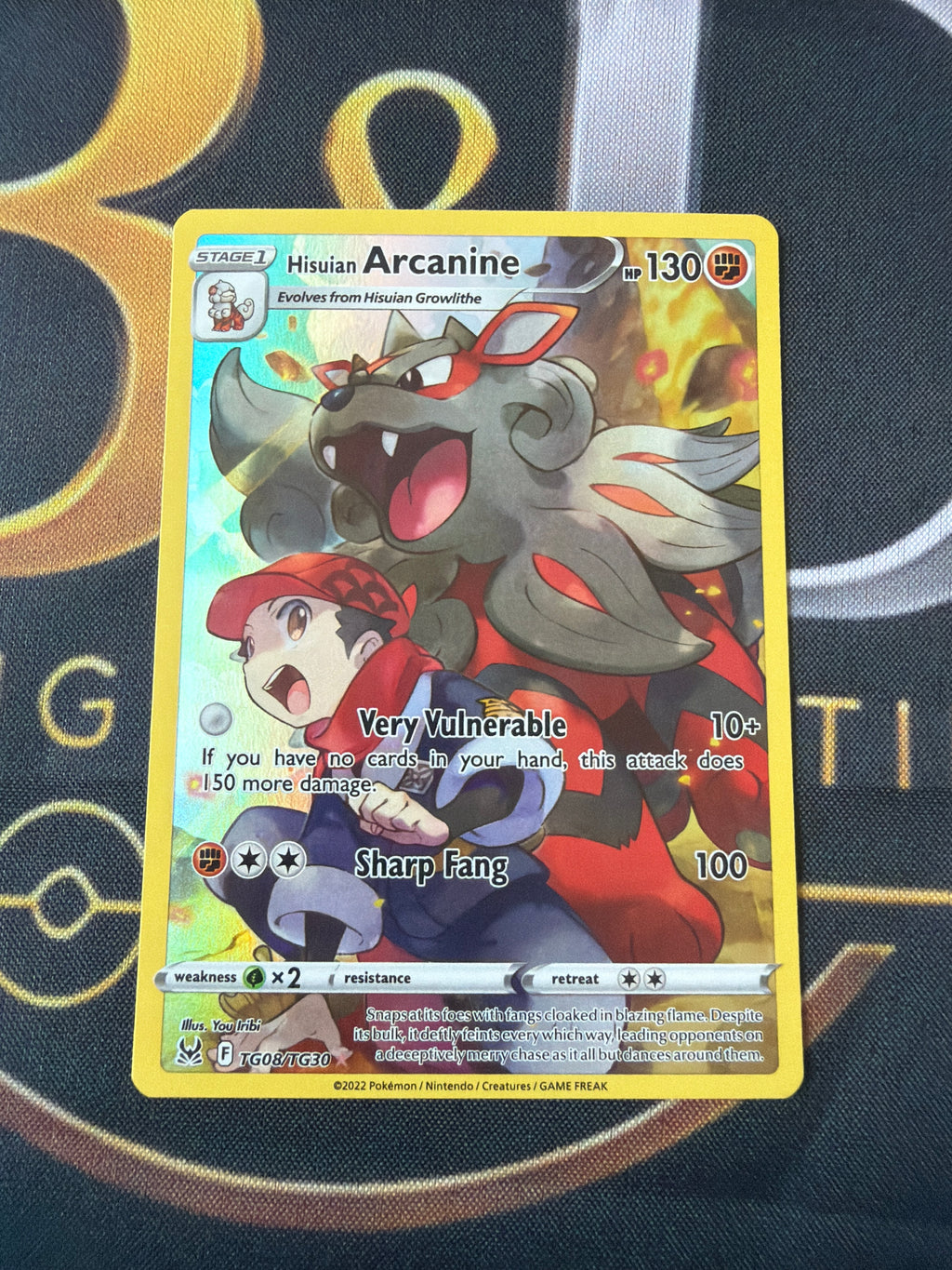 Hisuian Arcanine TG08/TG30 — Lost Origin — Full Art Trainer Gallery — Holo Rare — NM